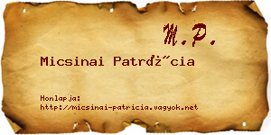 Micsinai Patrícia névjegykártya